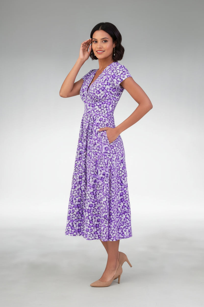 Robe Femme Midi À Poches Fleurie-Gigié