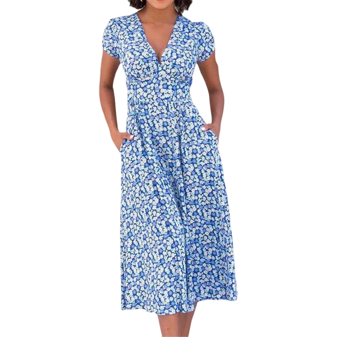 Robe Femme Midi À Poches Fleurie-Gigié