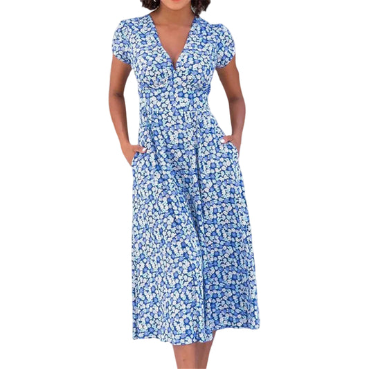 Robe Femme Midi À Poches Fleurie-Gigié