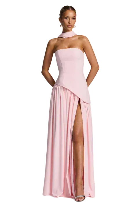 Robe Longue À Encolure Montante Pour Femmes-Gigié