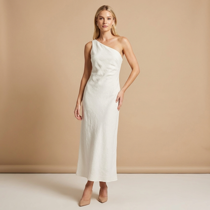 Robe Longue Asymétrique Femme à Une Épaule-Maxi Dress-Gigié