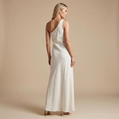 Robe Longue Asymétrique Femme à Une Épaule-Maxi Dress-Gigié