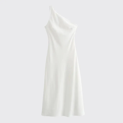 Robe Longue Asymétrique Femme à Une Épaule-Maxi Dress-Gigié