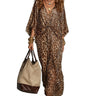 Robe longue à imprimé animal pour femme avec détail drapé 1