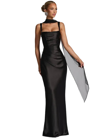 Robe Longue Élégante Sans Manches pour femme-Maxi Dress-Gigié