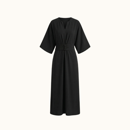 Robe Longue Femme à Taille Plissée-Maxi Dress-Gigié