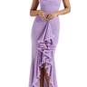 Robe longue pour femme avec bretelles fines et ourlet à volants-Maxi Dress-Gigié