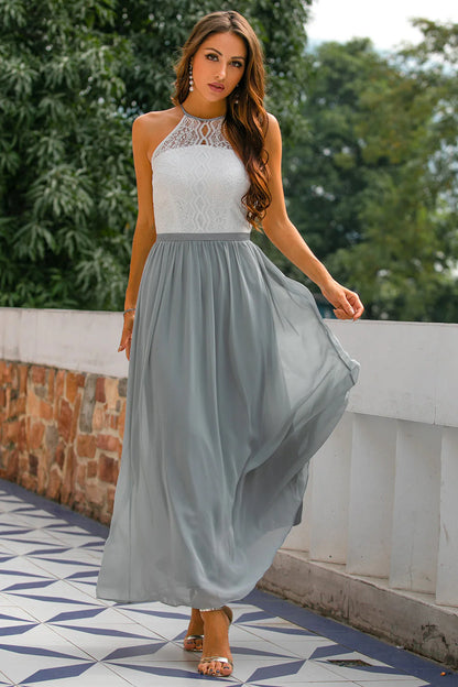 Robe Longue Femme Col Halter Mariage-Gigié