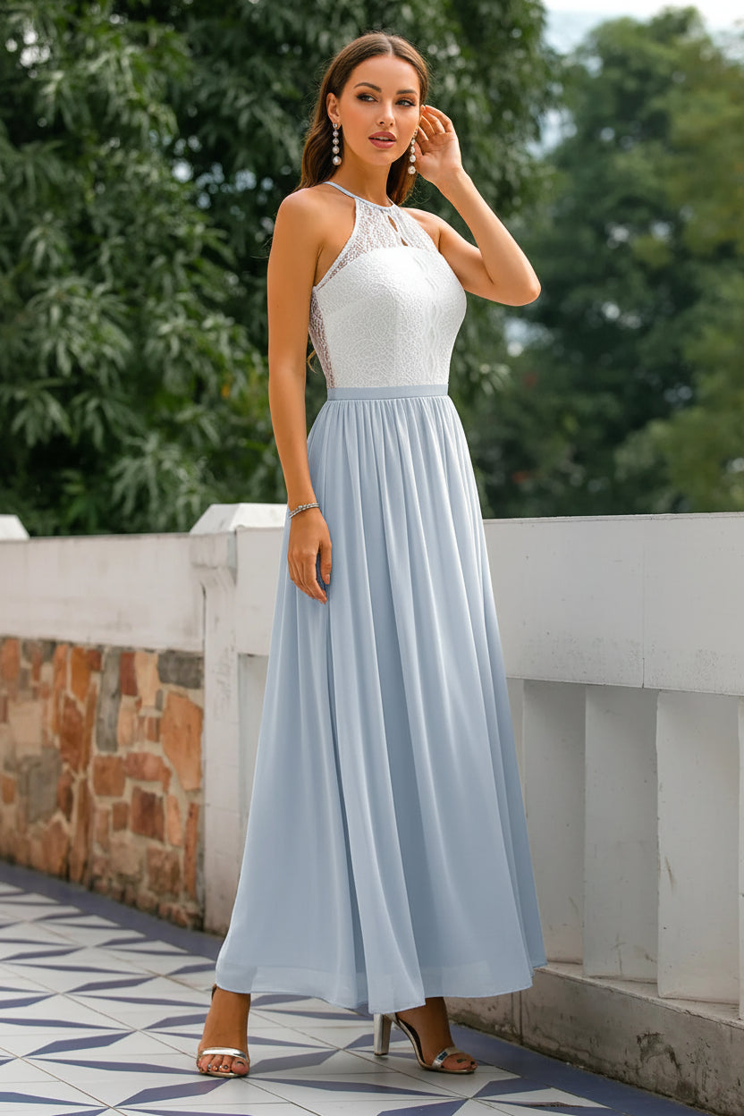 Robe Longue Femme Col Halter Mariage-Gigié
