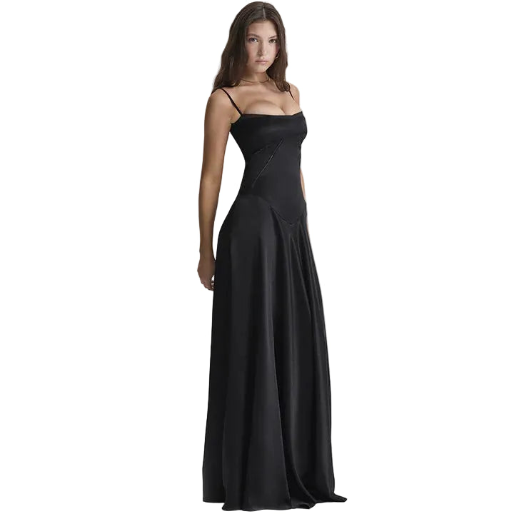 Robe Maxi femme Minimaliste à Fines Bretelles-Mini Dress-Gigié