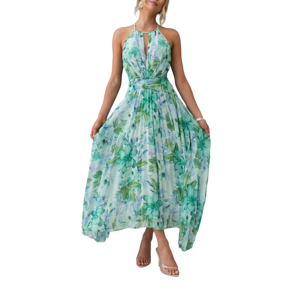 Robe Midi Femme Col Américain Fleurie-Gigié
