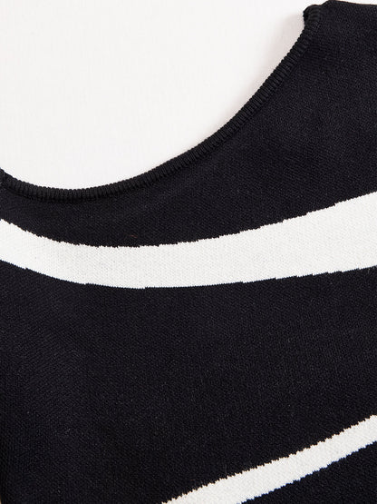 Robe Midi Femme à Épaule Unique avec Manches Longues et Panneaux Structurés-Midi Dress-Gigié