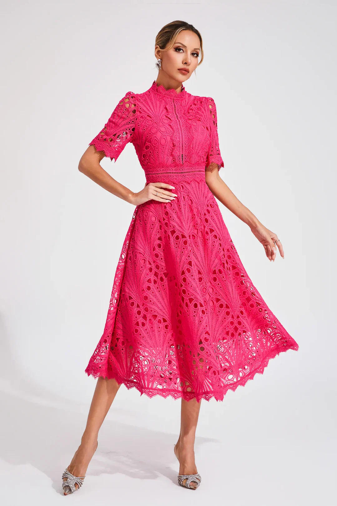 Robe Femme Midi Dentelle-Gigié