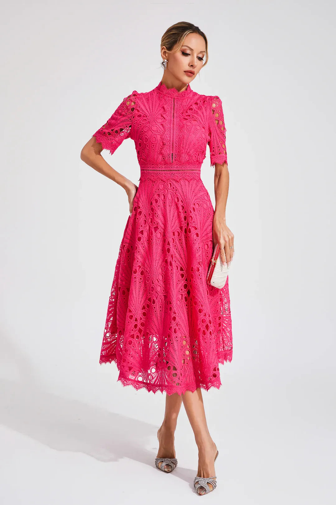 Robe Femme Midi Dentelle-Gigié