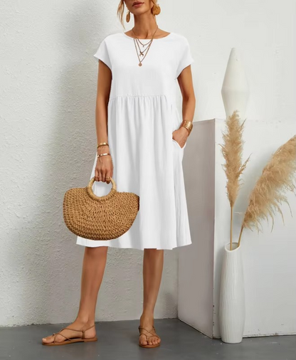 Robe Midi Femme Manches Courtes-Gigié