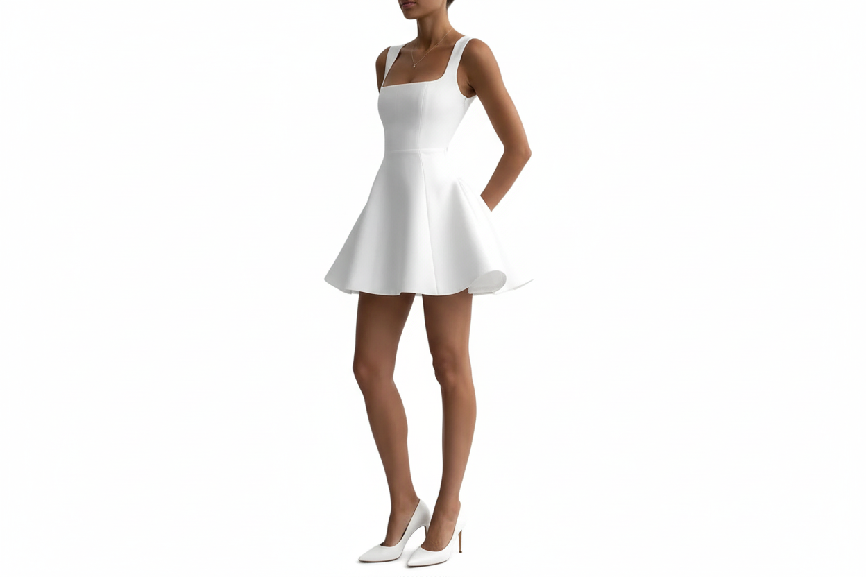 Robe mini coupe A pour femme-Mini Dress-Gigié