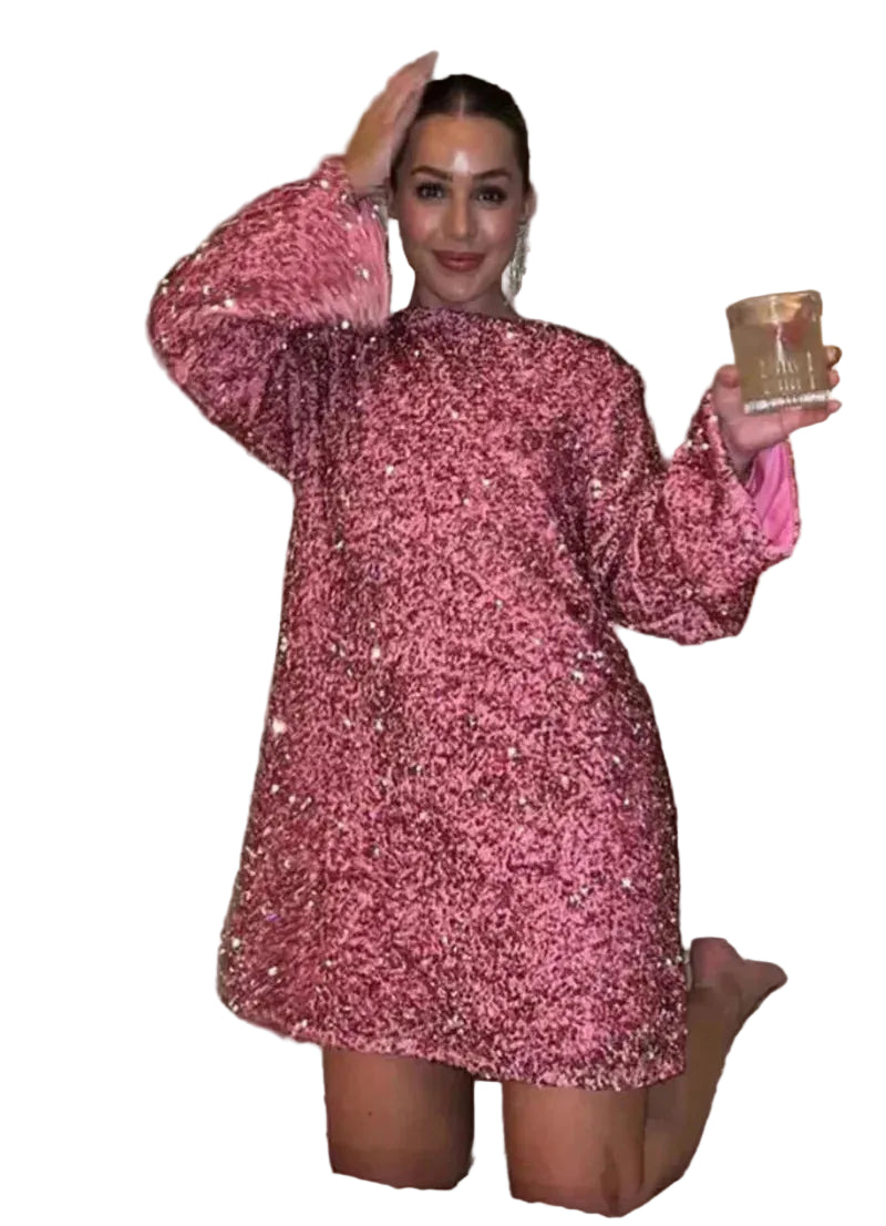 Robe mini pour femmes à manches longues avec dos ouvert et nœud-Mini Dress-Gigié