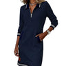 Robe polo à manches longues pour femme avec fermeture éclair 1