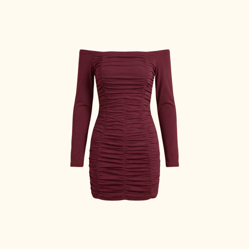 Robe pour femme mini à encolure bardot et manches longues | imported-image-17