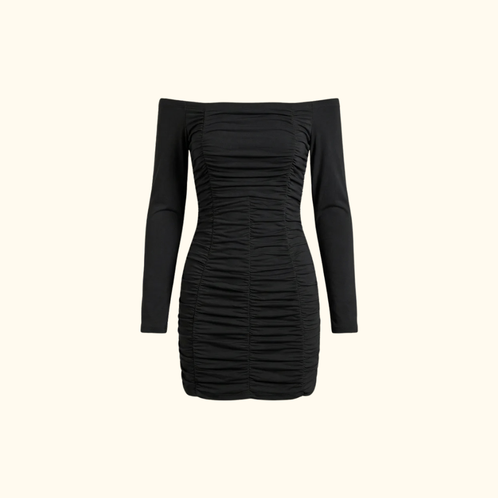 Robe pour femme mini à encolure bardot et manches longues | imported-image-5