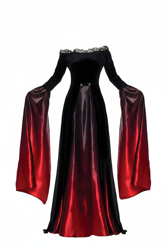 Robe Reine Vampire pour femme avec manches trompette ombrées 1
