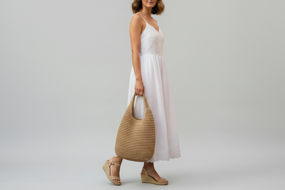 Sac Épaule Femme Tressé avec Anse Intégrée