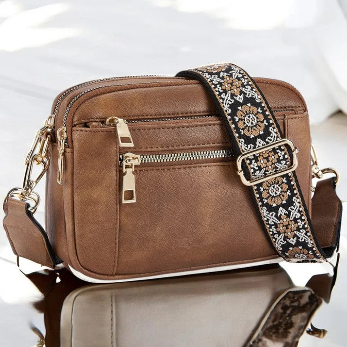 Sac Bandoulière Femme Sangle Large Motif Bohème-Gigié