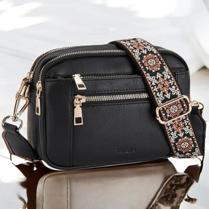 Sac Bandoulière Femme Sangle Large Motif Bohème-Gigié