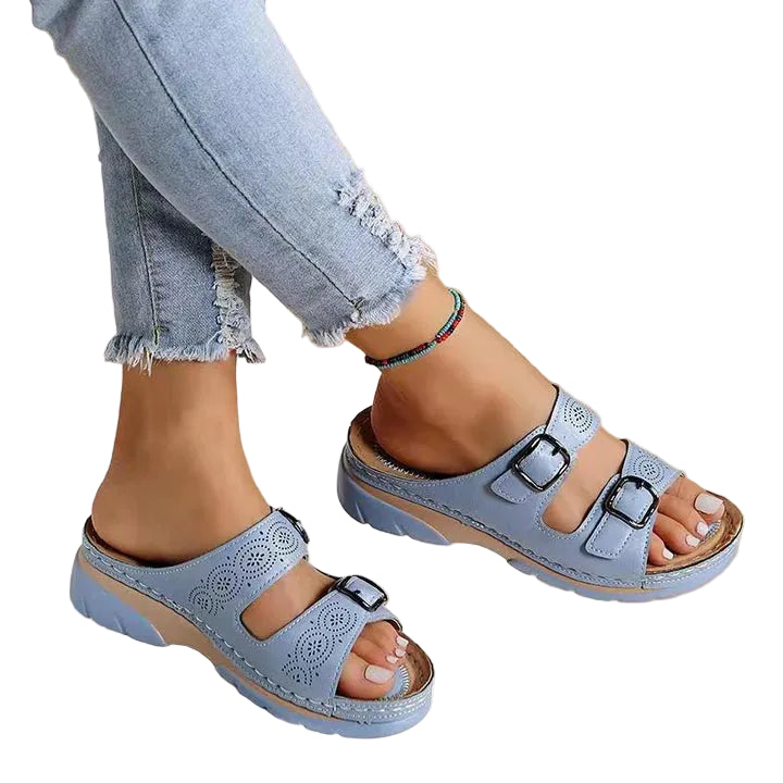 Sandales Femme à Double Boucle et Bout Ouvert-Women Shoes-Gigié