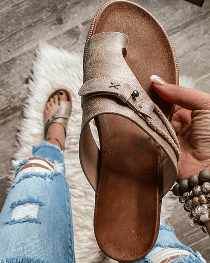 Sandales Ouvertes pour Femme de Type Slide avec Doubles Brides et Boucles-Men Shoes-Gigié