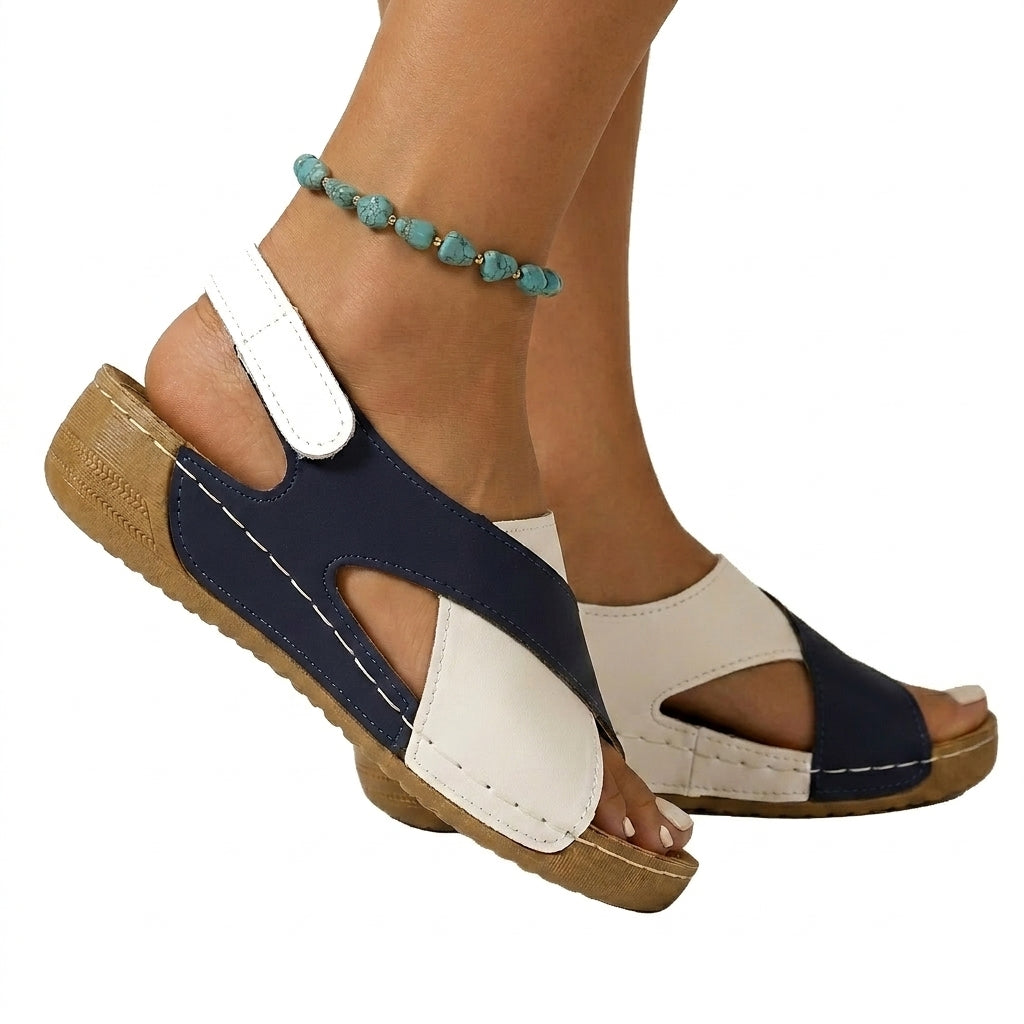 Women Sandals Wedge Heel Open Toe Ankle Strap Closure 1