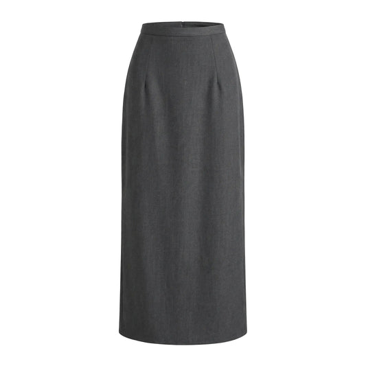 Jupe longue femme avec taille haute et silhouette droite