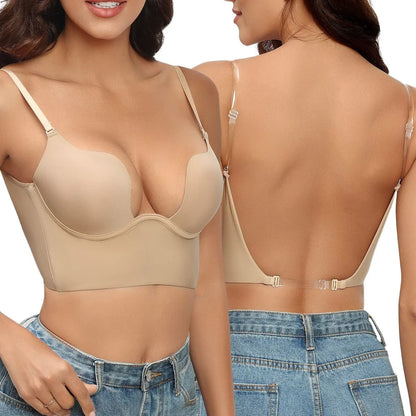 Soutien-gorge Invisible "Dos Nu" & Décolleté Plongeant (Push-Up)-Gigié