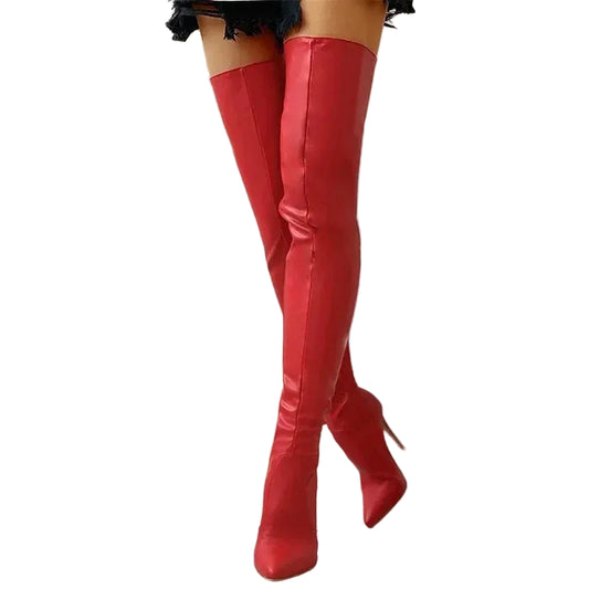 Bottes Femme Au-Genou à Talon Haut