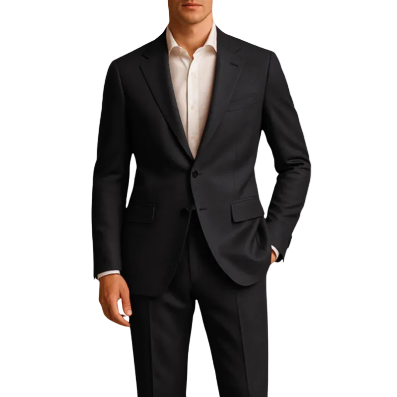 Costume Homme deux pièces avec veste à revers cranté et pantalon droit