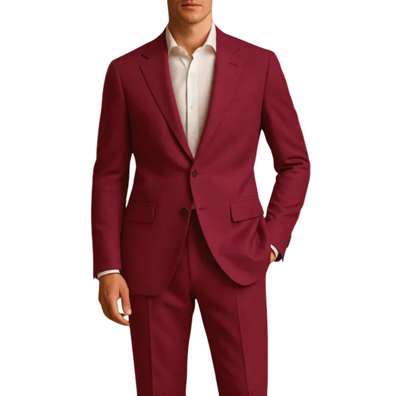 Costume Homme deux pièces avec veste à revers cranté et pantalon droit