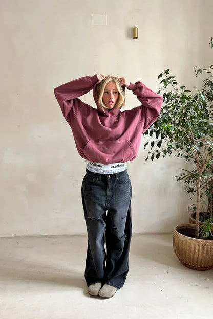 Sweat À Capuche Oversize Streetwear Imprimé Dos "Withlove"-Gigié