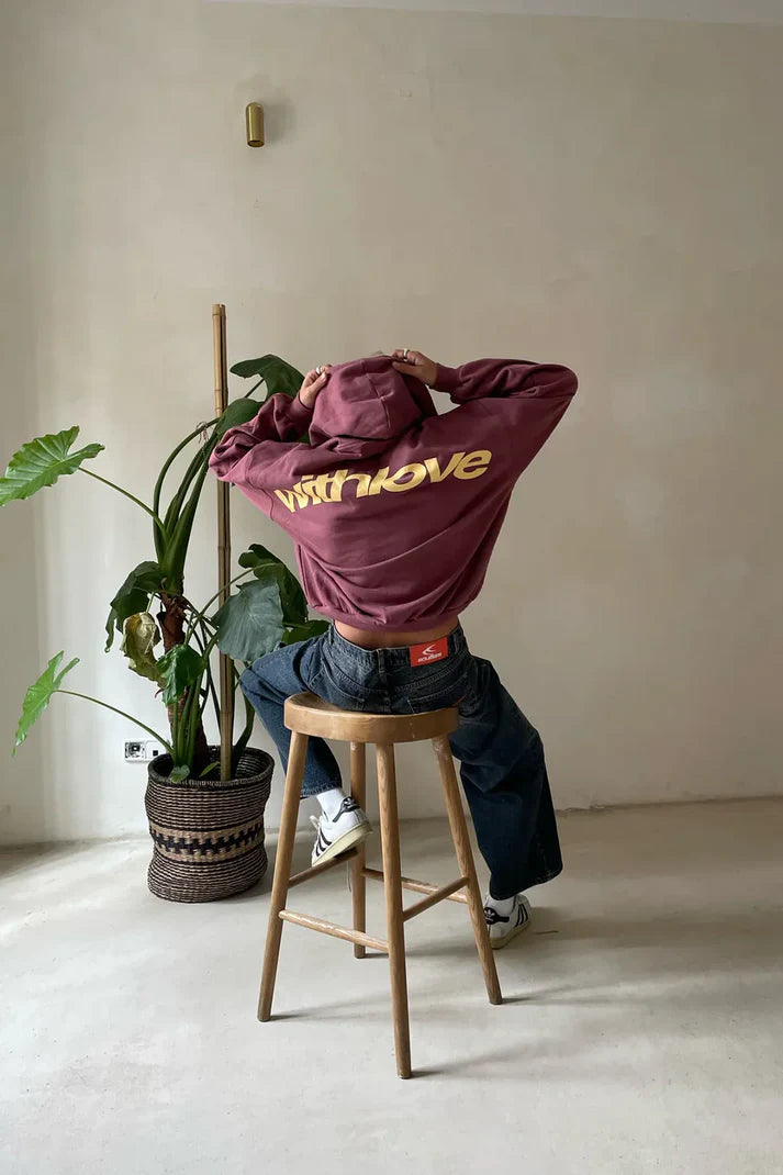 Sweat À Capuche Oversize Streetwear Imprimé Dos "Withlove"-Gigié