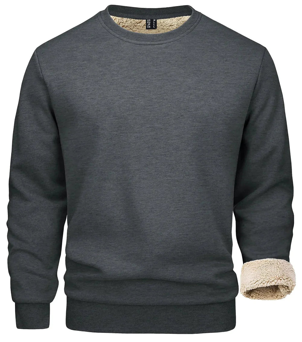 Pull Homme Chaud Doublé Polaire & Col Rond Confort-Gigié