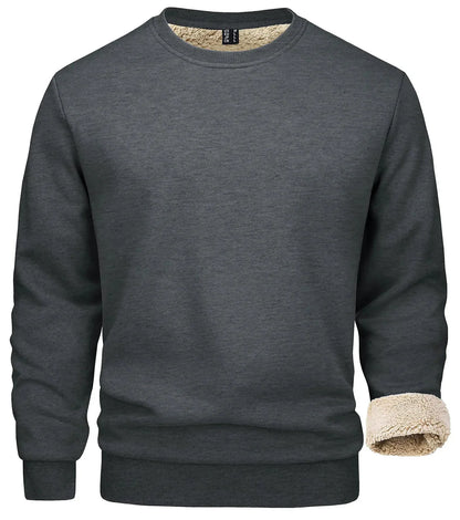 Pull Homme Chaud Doublé Polaire & Col Rond Confort-Gigié