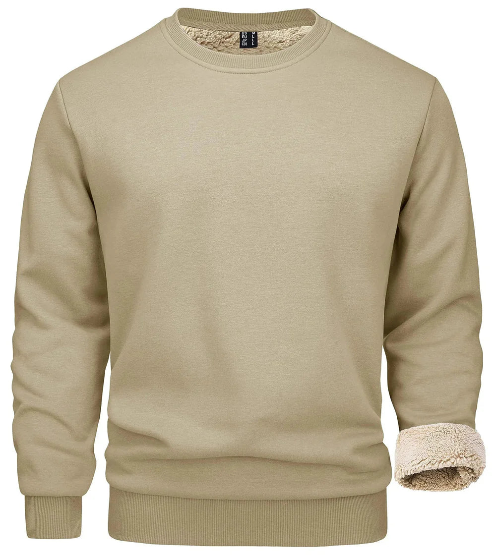 Pull Homme Chaud Doublé Polaire & Col Rond Confort-Gigié