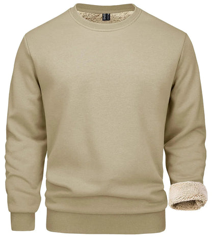 Pull Homme Chaud Doublé Polaire & Col Rond Confort-Gigié
