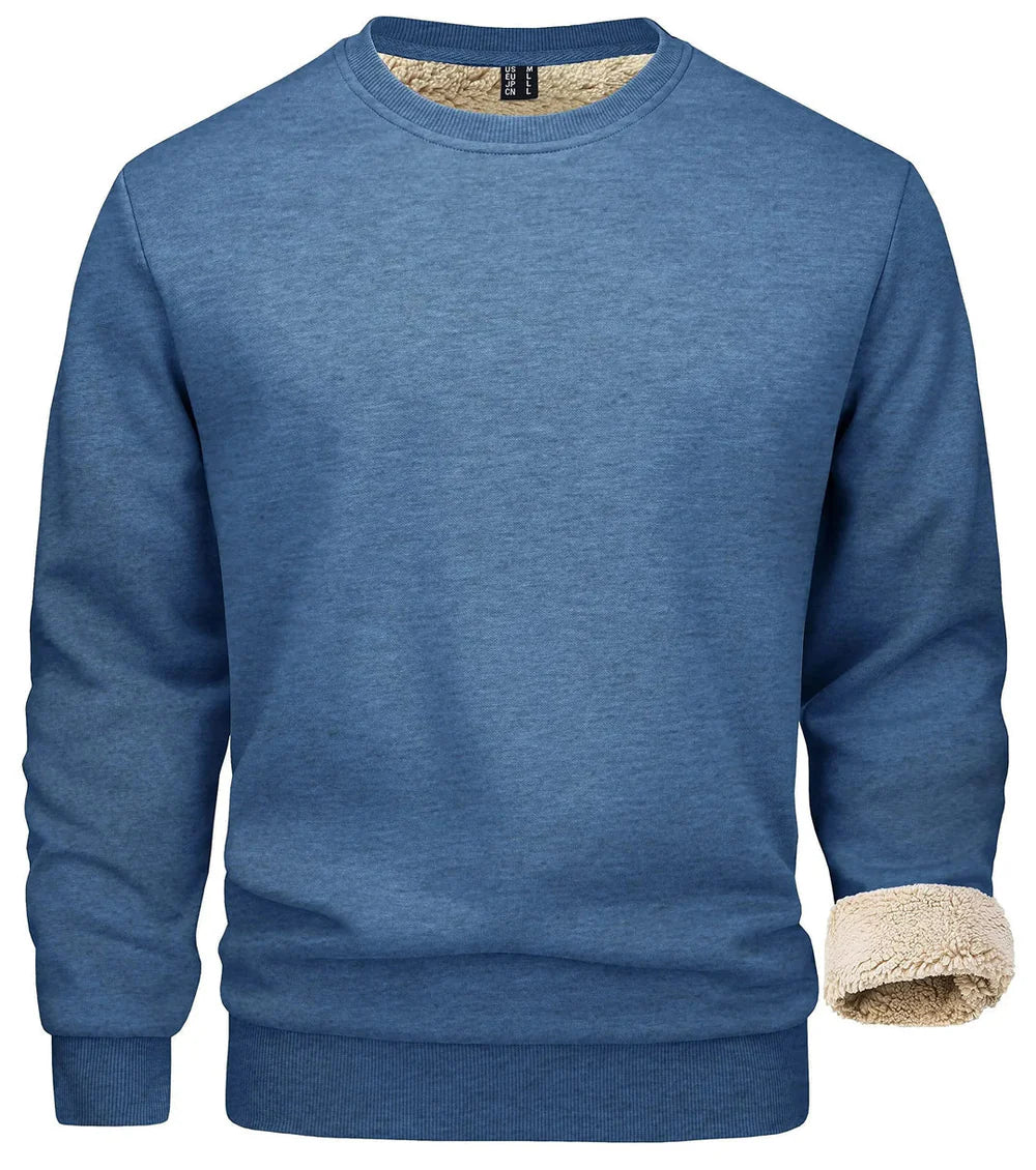 Pull Homme Chaud Doublé Polaire & Col Rond Confort-Gigié