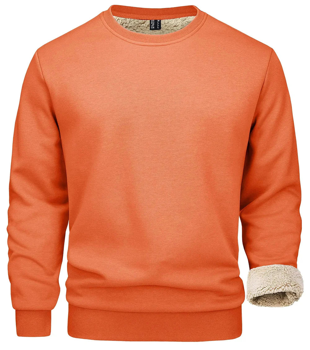 Pull Homme Chaud Doublé Polaire & Col Rond Confort-Gigié