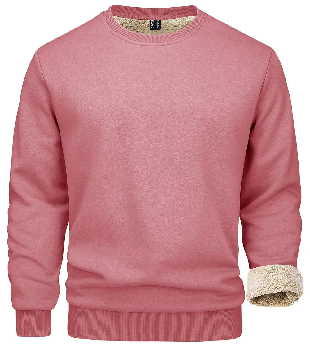 Pull Homme Chaud Doublé Polaire & Col Rond Confort-Gigié