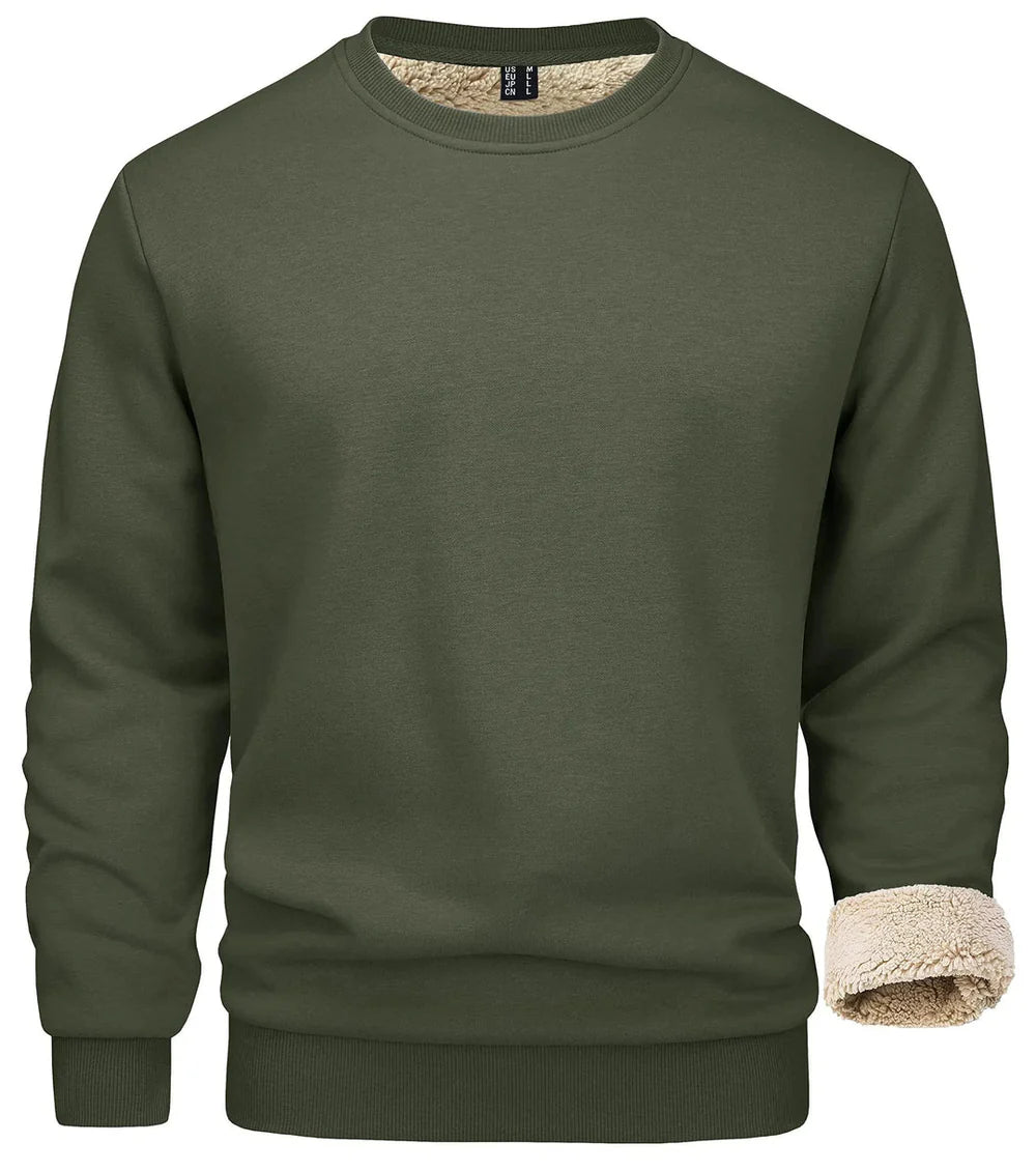 Pull Homme Chaud Doublé Polaire & Col Rond Confort-Gigié