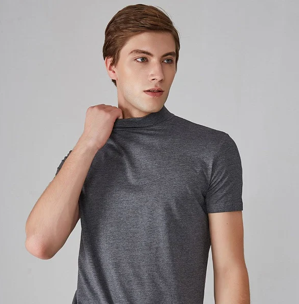 T-shirt à manches courtes avec col montant pour homme-T-shirt for men-Gigié