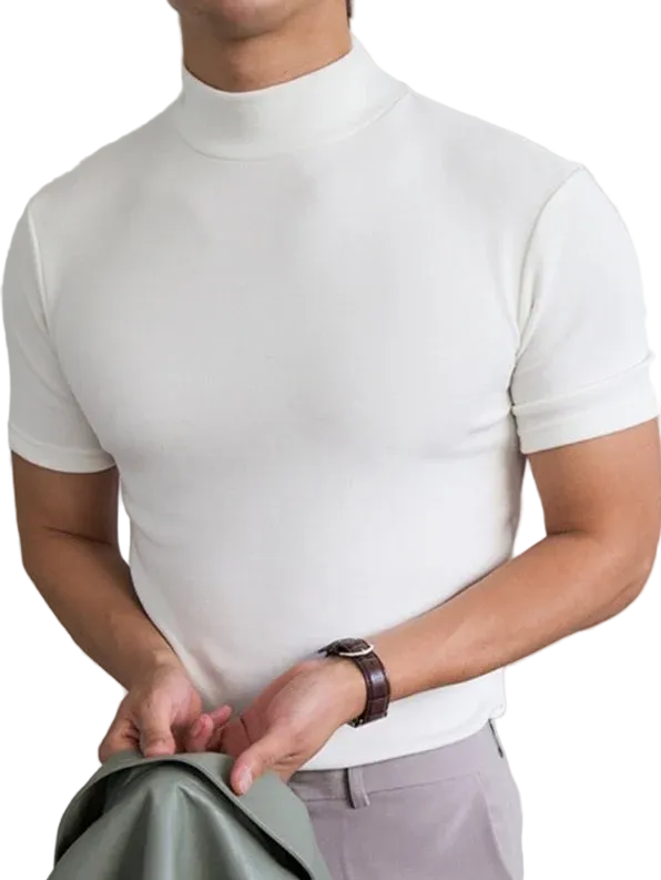 T-shirt à manches courtes avec col montant pour homme-T-shirt for men-Gigié
