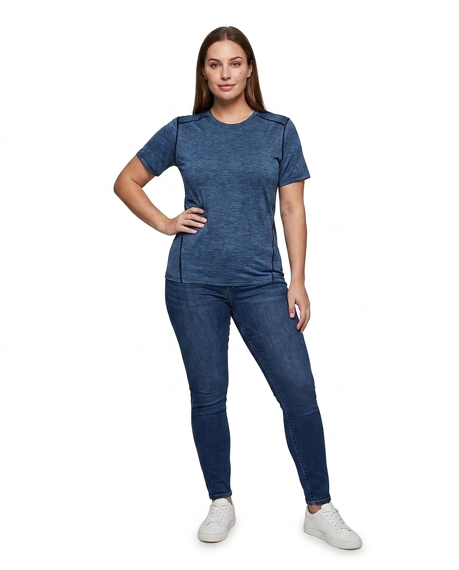 T-shirt femme à manches courtes et col rond 1