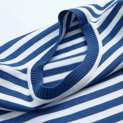 T-shirt Femme à manches longues rayé avec col rond-Shirts for women-Gigié